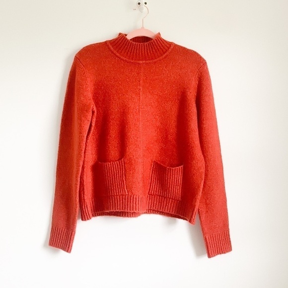 Marled Reunited Clothing Burnt Orange Mock Neck Sweater Small - Picture 3 of 8